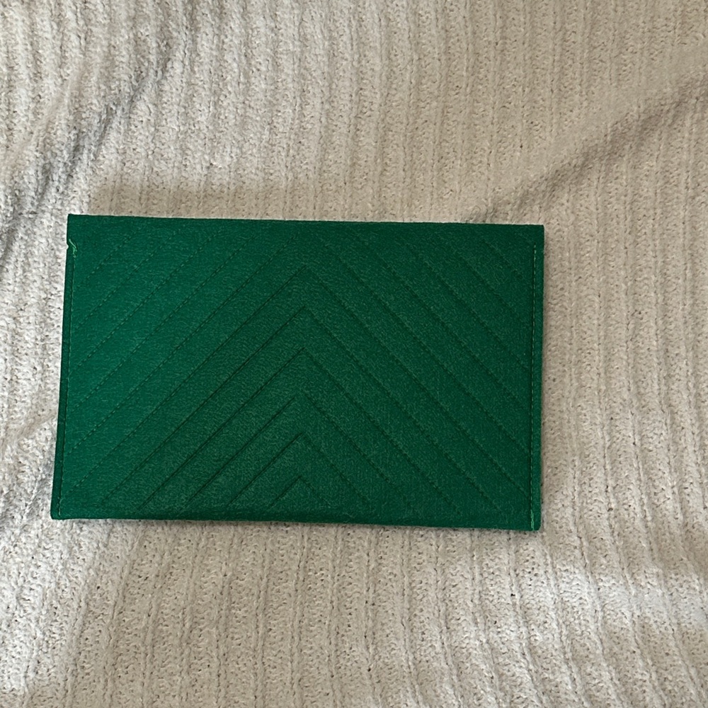 Green Envelope Clutch with Gold Accent - Picture 4 of 4